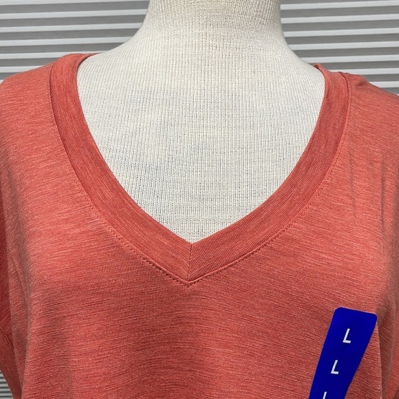 Jessica Simpson NWT Burnt Sienna Comfy V- Neck Short Sleeve Knit Top - Picture 5 of 14